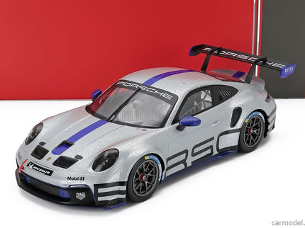Porsche 911 992 GT3 Cup Track Experience Coupe 2023 1:18 IXO Models strieborná modrá