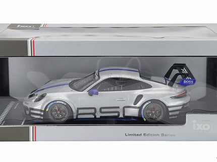 Porsche 911 992 GT3 Cup Track Experience Coupe 2023 1:18 IXO Models strieborná modrá