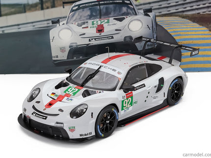 Porsche 911 991-2 RSR-19 4.2L Team Porsche GT N°92 24h Le Mans 2021 Michael Christensen - Kevin Estre - Neel Jani 1:18 IXO Models biela sivá červená