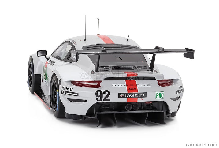 Porsche 911 991-2 RSR-19 4.2L Team Porsche GT N°92 24h Le Mans 2021 Michael Christensen - Kevin Estre - Neel Jani 1:18 IXO Models biela sivá červená