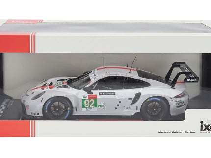 Porsche 911 991-2 RSR-19 4.2L Team Porsche GT N°92 24h Le Mans 2021 Michael Christensen - Kevin Estre - Neel Jani 1:18 IXO Models biela sivá červená