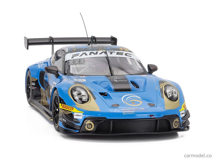 Porsche 911 992 GT3 R 4.2L Team Phantom Global Racing N°13 4. Miesto 12h Bathurst 2024 Jaxon Evans - Joel Eriksson - Thomas Preining 1:18 IXO Models modrá čierna zlatá