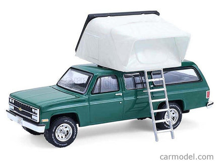 Chevrolet Suburban Camping Camper 1990 1:64 Greenlight zelená