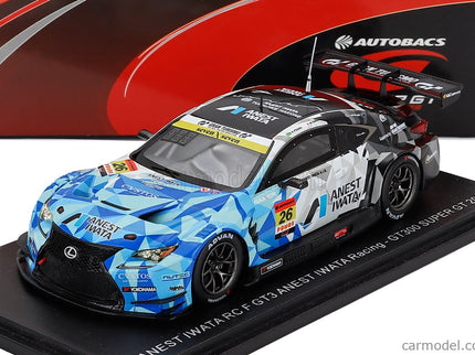 Lexus RC F GT3 Team Anest Iwata Racing N°26 GT300 Class Super GT 2025 Igor Fraga - Hironobu Yasuda 1:43 Spark Model modrá biela čierna