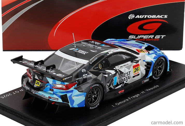 Lexus RC F GT3 Team Anest Iwata Racing N°26 GT300 Class Super GT 2025 Igor Fraga - Hironobu Yasuda 1:43 Spark Model modrá biela čierna