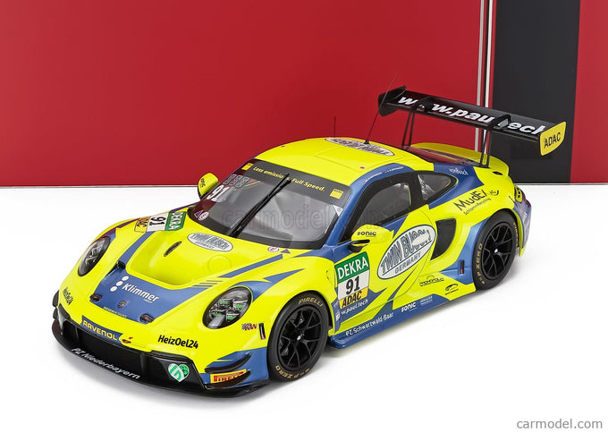 Porsche 911 992 GT3 R Team Joos N°91 Adac GT Masters 2024 Johannes Kapfinger - Michael Kapfinger 1:18 IXO Models žltá modrá