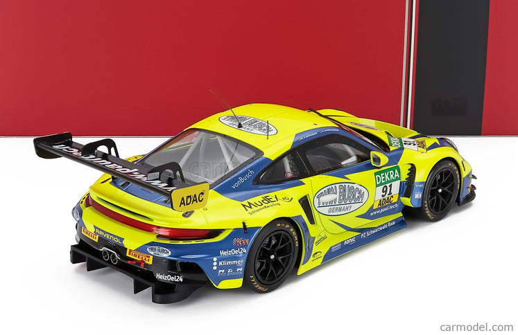 Porsche 911 992 GT3 R Team Joos N°91 Adac GT Masters 2024 Johannes Kapfinger - Michael Kapfinger 1:18 IXO Models žltá modrá
