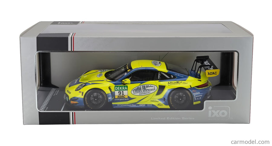 Porsche 911 992 GT3 R Team Joos N°91 Adac GT Masters 2024 Johannes Kapfinger - Michael Kapfinger 1:18 IXO Models žltá modrá