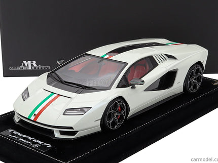 Lamborghini Countach Lpi 800-4 Italian Livery 2021 1:18 MR Models biela Italian Flag
