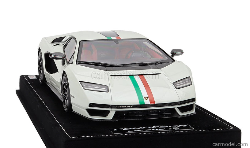 Lamborghini Countach Lpi 800-4 Italian Livery 2021 1:18 MR Models biela Italian Flag