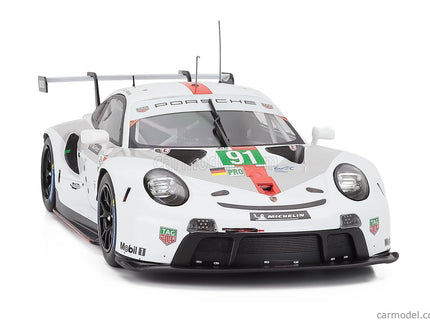 Porsche 911 991-2 RSR-19 4.2L Team Porsche GT N°91 24h Le Mans 2021 Gianmaria Bruni - Richard Lietz - Frederic Makowiecki 1:18 IXO Models biela sivá