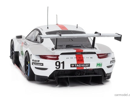 Porsche 911 991-2 RSR-19 4.2L Team Porsche GT N°91 24h Le Mans 2021 Gianmaria Bruni - Richard Lietz - Frederic Makowiecki 1:18 IXO Models biela sivá