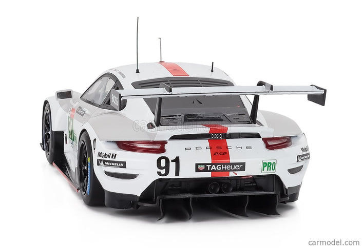 Porsche 911 991-2 RSR-19 4.2L Team Porsche GT N°91 24h Le Mans 2021 Gianmaria Bruni - Richard Lietz - Frederic Makowiecki 1:18 IXO Models biela sivá