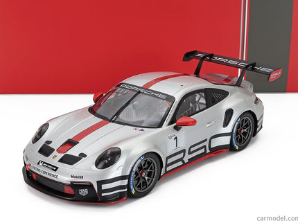 Porsche 911 992 GT3 Cup Track Experience N°1 Coupe 2023 1:18 IXO Models strieborná červená