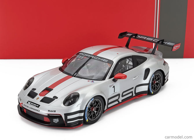 Porsche 911 992 GT3 Cup Track Experience N°1 Coupe 2023 1:18 IXO Models strieborná červená