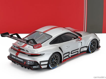 Porsche 911 992 GT3 Cup Track Experience N°1 Coupe 2023 1:18 IXO Models strieborná červená