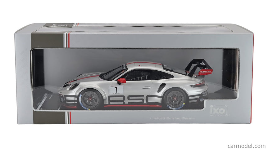 Porsche 911 992 GT3 Cup Track Experience N°1 Coupe 2023 1:18 IXO Models strieborná červená