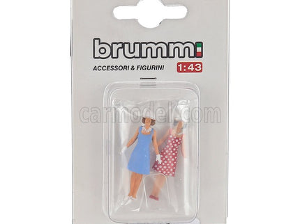 Figures Set 2X Woman Donna Anni 60 1:43 Brumm modrá červená