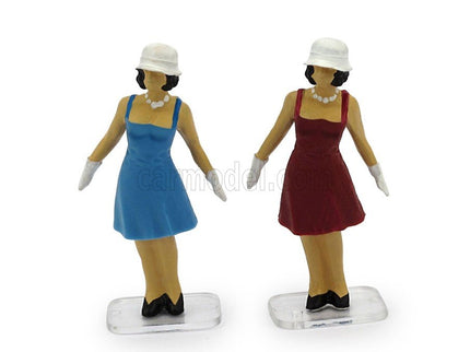 Figures Set 2X Woman Donna Anni 60 1:43 Brumm modrá červená