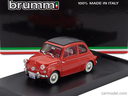 Fiat 500 Nuova Closed 1958 1:43 Brumm červená - červená