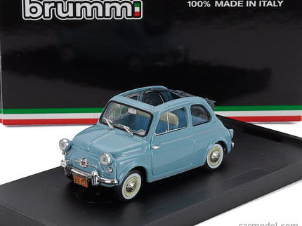 Fiat 500 America Aperta Open 1958 1:43 Brumm bledomodrá Chiaro - svetlomodrá