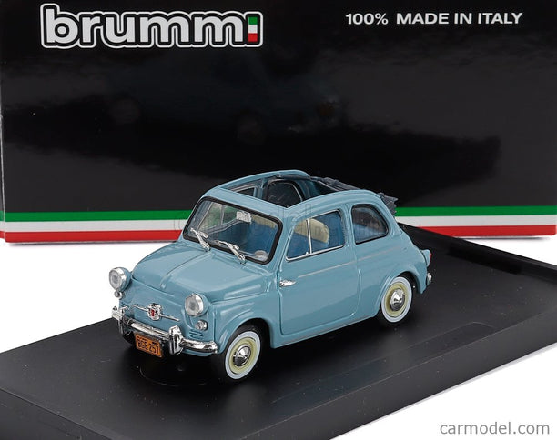 Fiat 500 America Aperta Open 1958 1:43 Brumm bledomodrá Chiaro - svetlomodrá