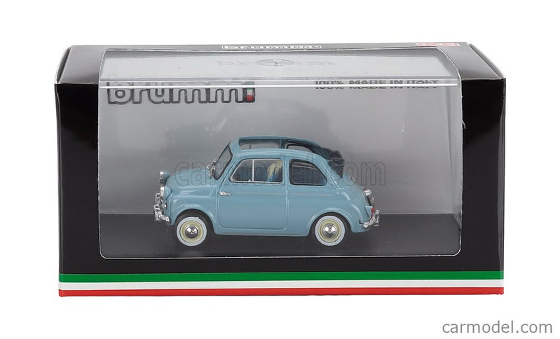 Fiat 500 America Aperta Open 1958 1:43 Brumm bledomodrá Chiaro - svetlomodrá