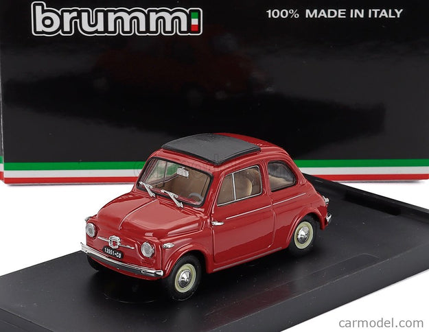 Fiat 500 Nuova Chiusa Closed 1959 1:43 Brumm červená Corallo - červená