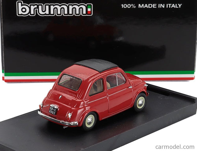 Fiat 500 Nuova Chiusa Closed 1959 1:43 Brumm červená Corallo - červená