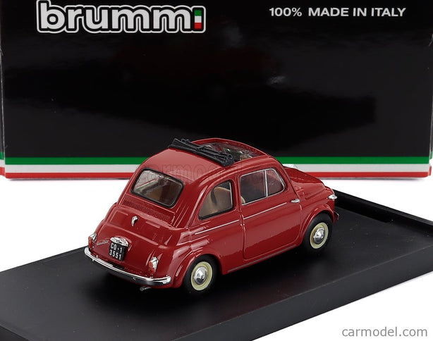 Fiat 500 Nuova Aperta Open 1959 1:43 Brumm červená Corallo - červená