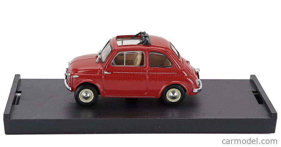 Fiat 500 Nuova Aperta Open 1959 1:43 Brumm červená Corallo - červená