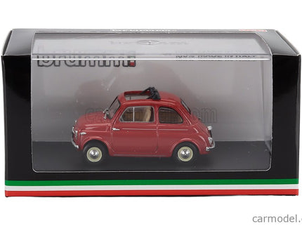 Fiat 500 Nuova Aperta Open 1959 1:43 Brumm červená Corallo - červená