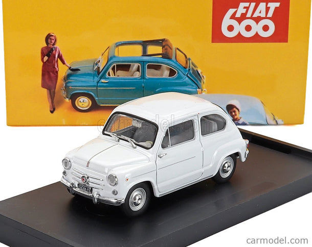 Fiat 600D Berlina 1960 1:43 Brumm biela - biela