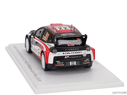 Lancia Ypsilon HF Integrale RALLY2 Team HF Corse N°22 Rally Montecarlo 2026 Nikolay Gryazin - Konstantin Aleksandrov 1:43 Spark Model biela čierna červená
