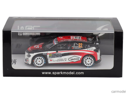 Lancia Ypsilon HF Integrale RALLY2 Team HF Corse N°22 Rally Montecarlo 2026 Nikolay Gryazin - Konstantin Aleksandrov 1:43 Spark Model biela čierna červená