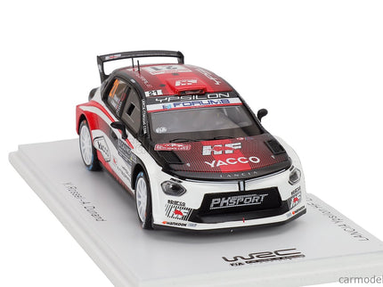 Lancia Ypsilon HF Integrale RALLY2 Team HF Corse N°21 Rally Montecarlo 2026 Yohan Rossel - Arnaud Dunand 1:43 Spark Model biela čierna červená