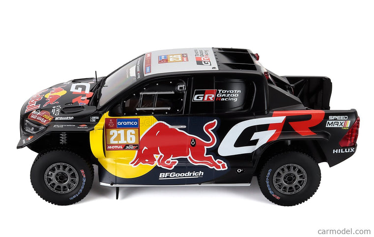 Toyota GR Dkr Hilux Team Toyota Gazoo Racing N°216 Rally Dakar 2024 Seth Quinter - Dennis Zenz 1:18 IXO Models čierna žltá červená