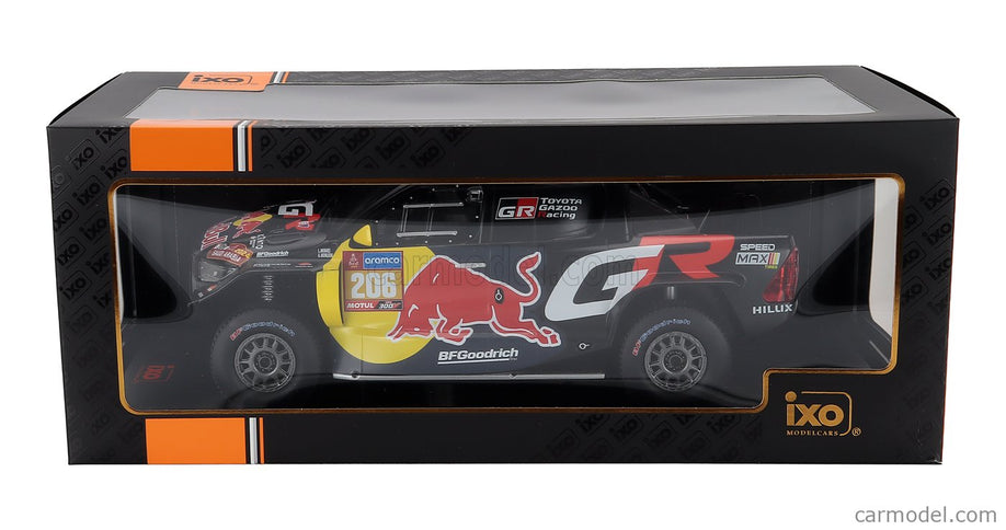 Toyota GR Dkr Hilux Team Toyota Gazoo Racing N°206 Rally Dakar 2024 Lucas Moraes - Armand Monleon 1:18 IXO Models čierna žltá červená