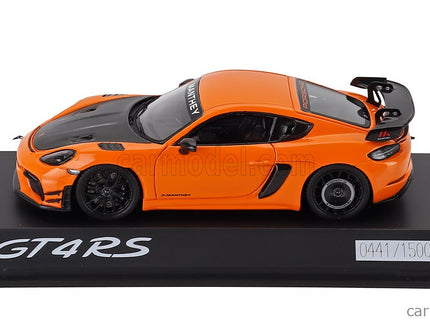 Porsche 718 (982) Cayman GT4 RS Manthey Kit 2024 1:43 Spark Model Pastel oranžová čierna
