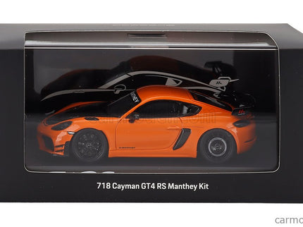 Porsche 718 (982) Cayman GT4 RS Manthey Kit 2024 1:43 Spark Model Pastel oranžová čierna