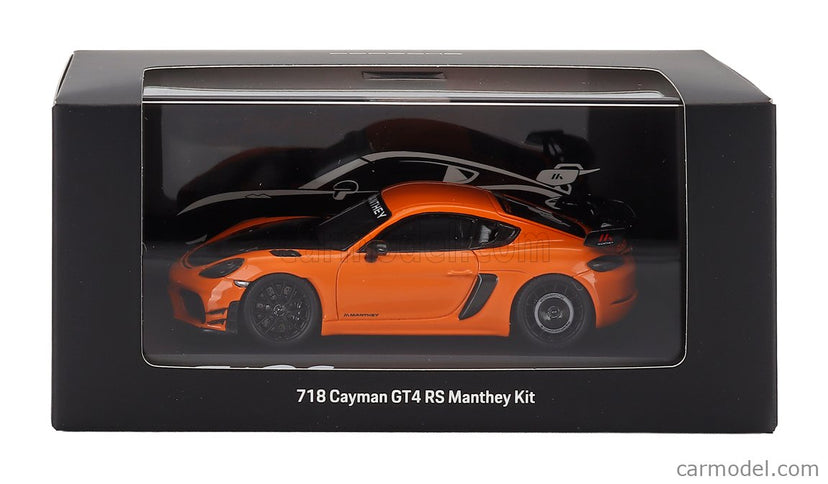 Porsche 718 (982) Cayman GT4 RS Manthey Kit 2024 1:43 Spark Model Pastel oranžová čierna
