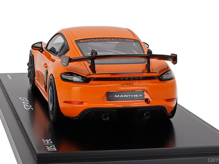 Porsche 718 (982) Cayman GT4 RS 2024 1:18 Spark Model Pastel oranžová čierna