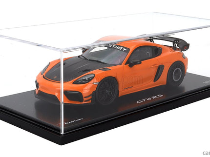Porsche 718 (982) Cayman GT4 RS 2024 1:18 Spark Model Pastel oranžová čierna