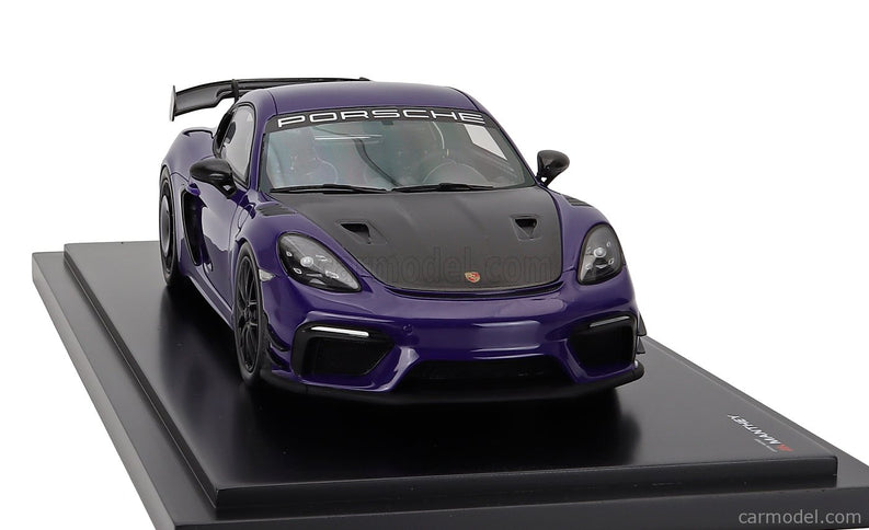 Porsche 718 (982) Cayman GT4 RS Manthey Kit 2024 1:18 Spark Model Ultraviolet fialová čierna