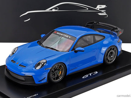 Porsche 911 992-2 GT3 Coupe Manthey Kit 2024 1:18 Spark Model Shark modrá