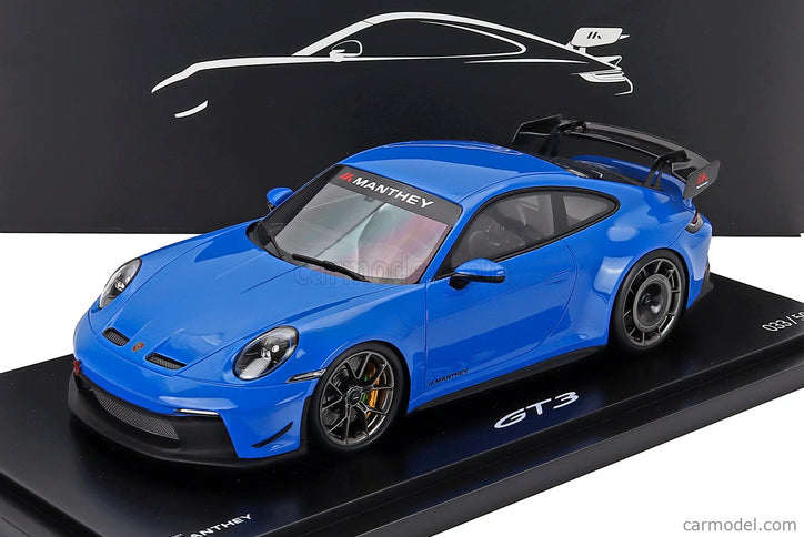Porsche 911 992-2 GT3 Coupe Manthey Kit 2024 1:18 Spark Model Shark modrá