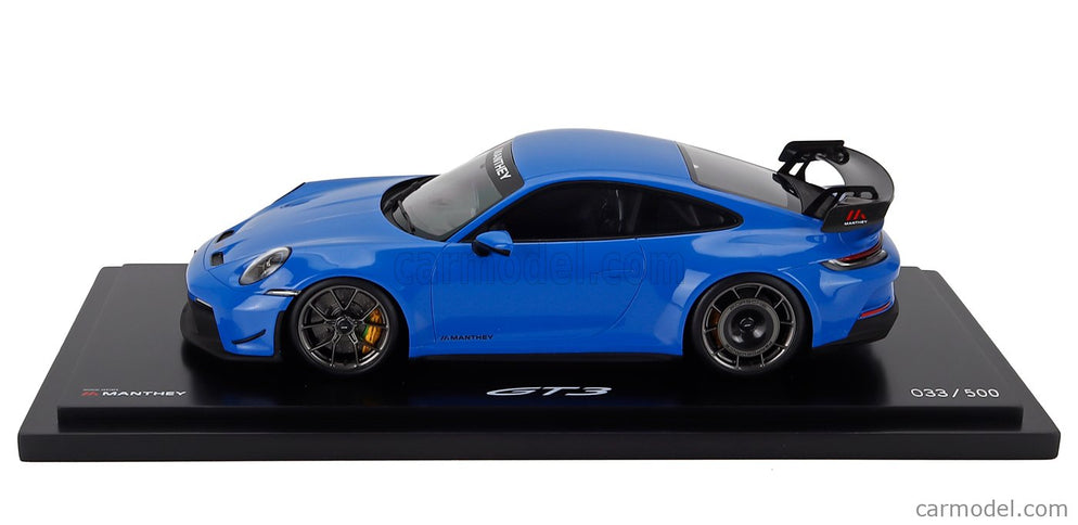 Porsche 911 992-2 GT3 Coupe Manthey Kit 2024 1:18 Spark Model Shark modrá