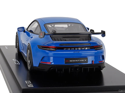 Porsche 911 992-2 GT3 Coupe Manthey Kit 2024 1:18 Spark Model Shark modrá