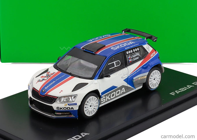 Skoda Fabia Iii R5 Skoda Motorsport Design CS N°0 Rally 2015 Jan Kopecky - Pavel Dresler 1:43 Abrex biela modrá