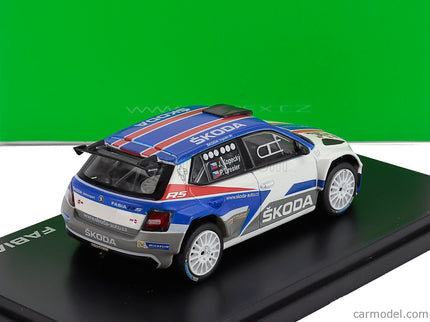 Skoda Fabia Iii R5 Skoda Motorsport Design CS N°0 Rally 2015 Jan Kopecky - Pavel Dresler 1:43 Abrex biela modrá